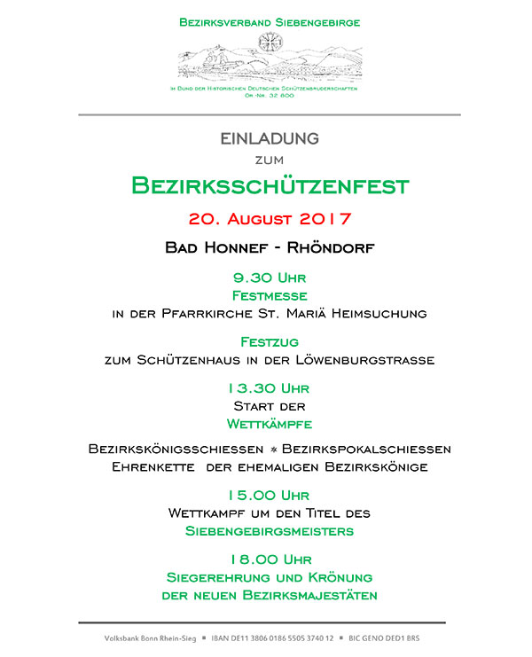 Bezirksschützenfest 2017